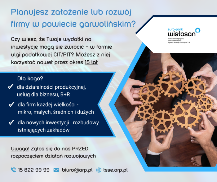 Miniaturka artykułu Wiadomość dla mieszkańców Gminy Parysów o korzyściach z Tarnobrzeskiej Specjalnej Strefy Ekonomicznej EURO-PARK WISŁOSAN