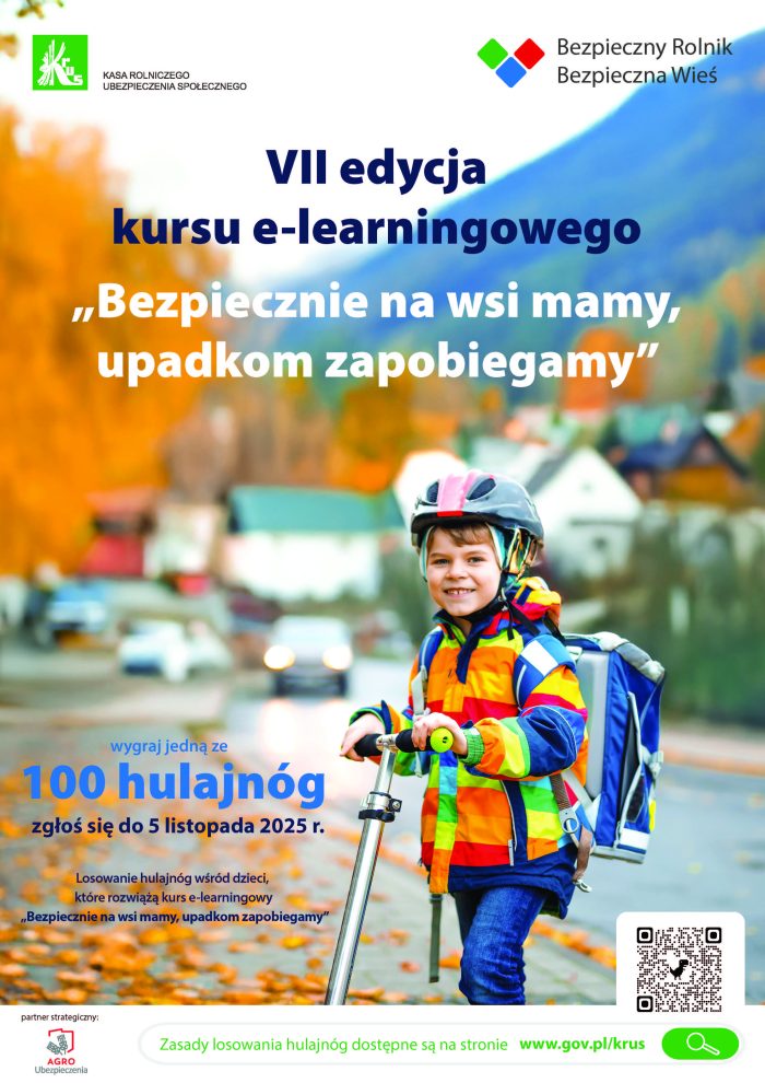 Miniaturka artykułu KRUS ogłasza VII edycję losowania hulajnóg dla dzieci!