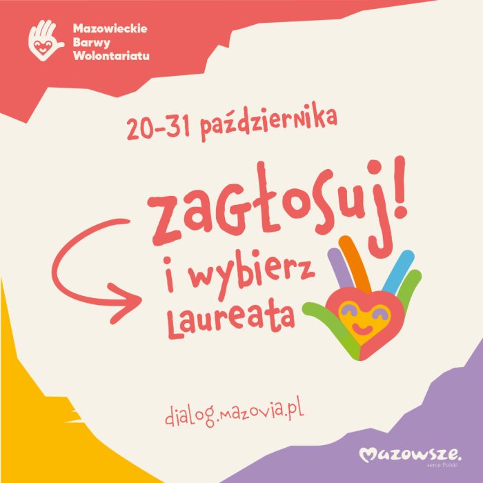Miniaturka artykułu Wybierz Laureatkę, Laureata w kategorii „Nagroda mieszkańców Mazowsza w 15. edycji konkursu „Mazowieckie Barwy Wolontariatu”