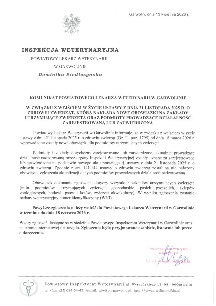 Miniaturka artykułu Ważna informacja dla hodowców i podmiotów utrzymujących zwierzęta