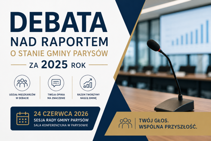 Miniaturka artykułu Debata nad Raportem o stanie Gminy Parysów za 2025 rok