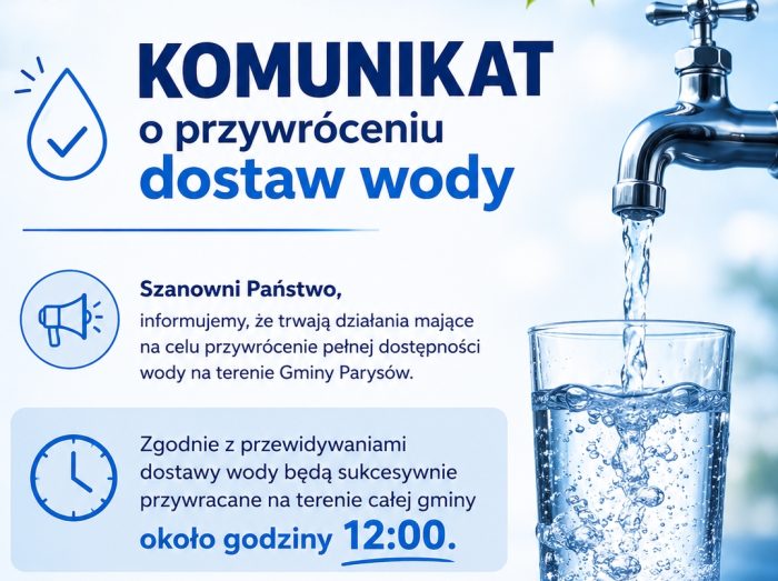 Miniaturka artykułu Komunikat o przywróceniu dostaw wody