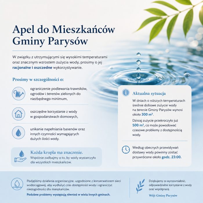 Miniaturka artykułu Komunikat do Mieszkańców Gminy Parysów