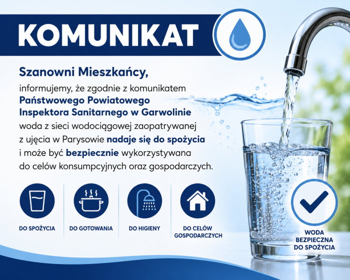 Miniaturka artykułu KOMUNIKAT DLA MIESZKAŃCÓW GMINY PARYSÓW