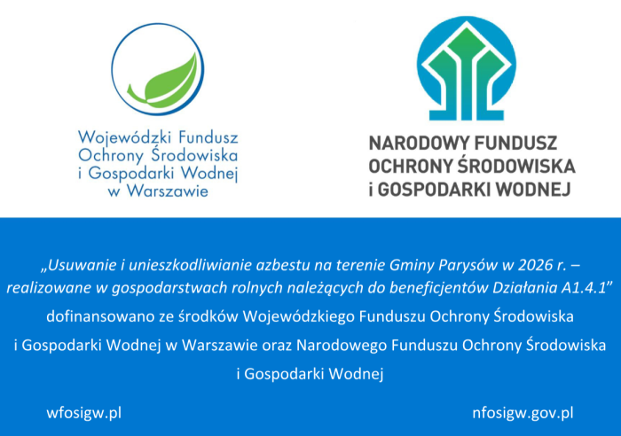 Miniaturka artykułu Usuwanie i unieszkodliwianie azbestu na terenie Gminy Parysów w 2026 roku