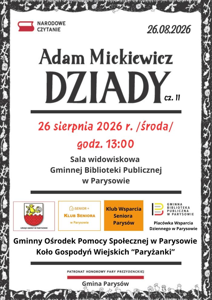 Miniaturka artykułu NARODOWE CZYTANIE 2026 W PARYSOWIE